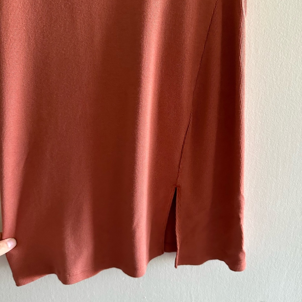 Aritzia Wilfred Free Orange Tencel Pillar Dress size XS EUC - Picture 6 of 7